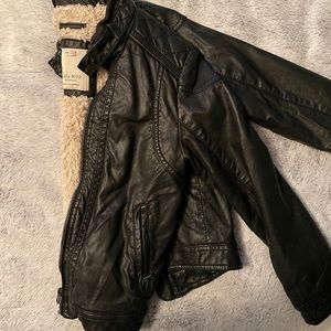 Zara Black faux leather jacket